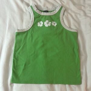 Green beach style tank top